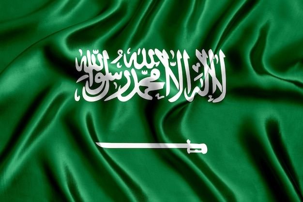Saudi Arabian flag with Arabic text