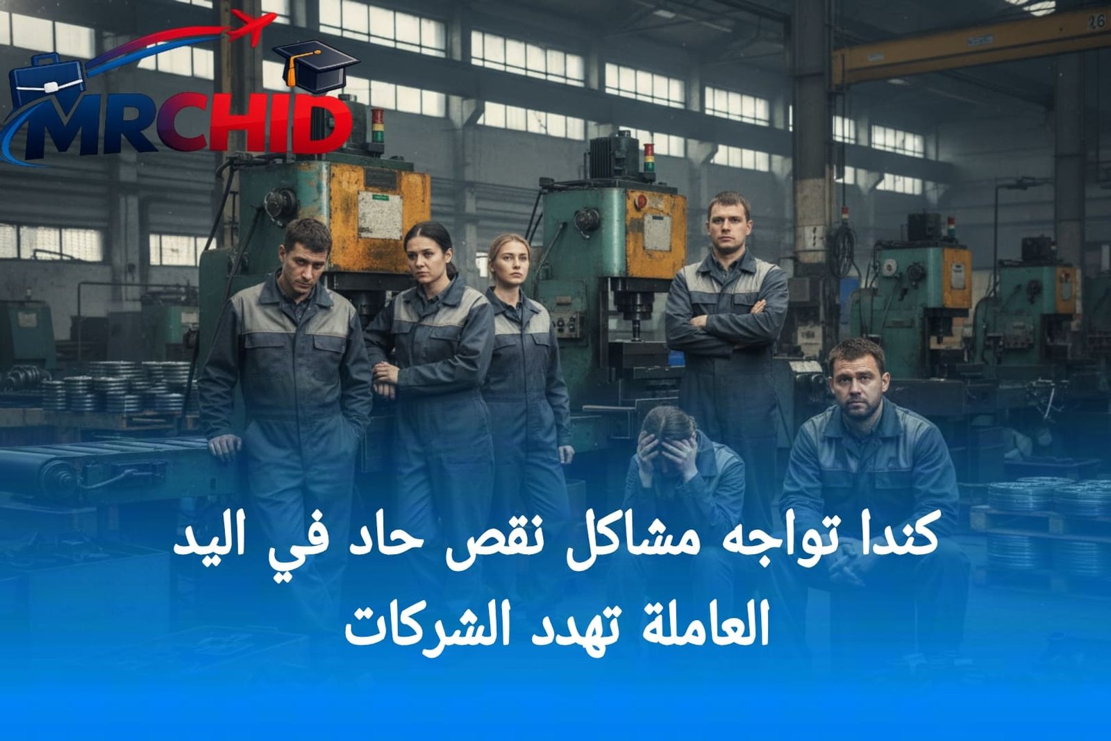 كندا تواجه مشاكل نقص حاد في اليد العاملة تهدد الشركات" - يرمز إلى أزمة نقص العمالة وتأثيرها على الشركات الصغيرة في كندا.mrchid