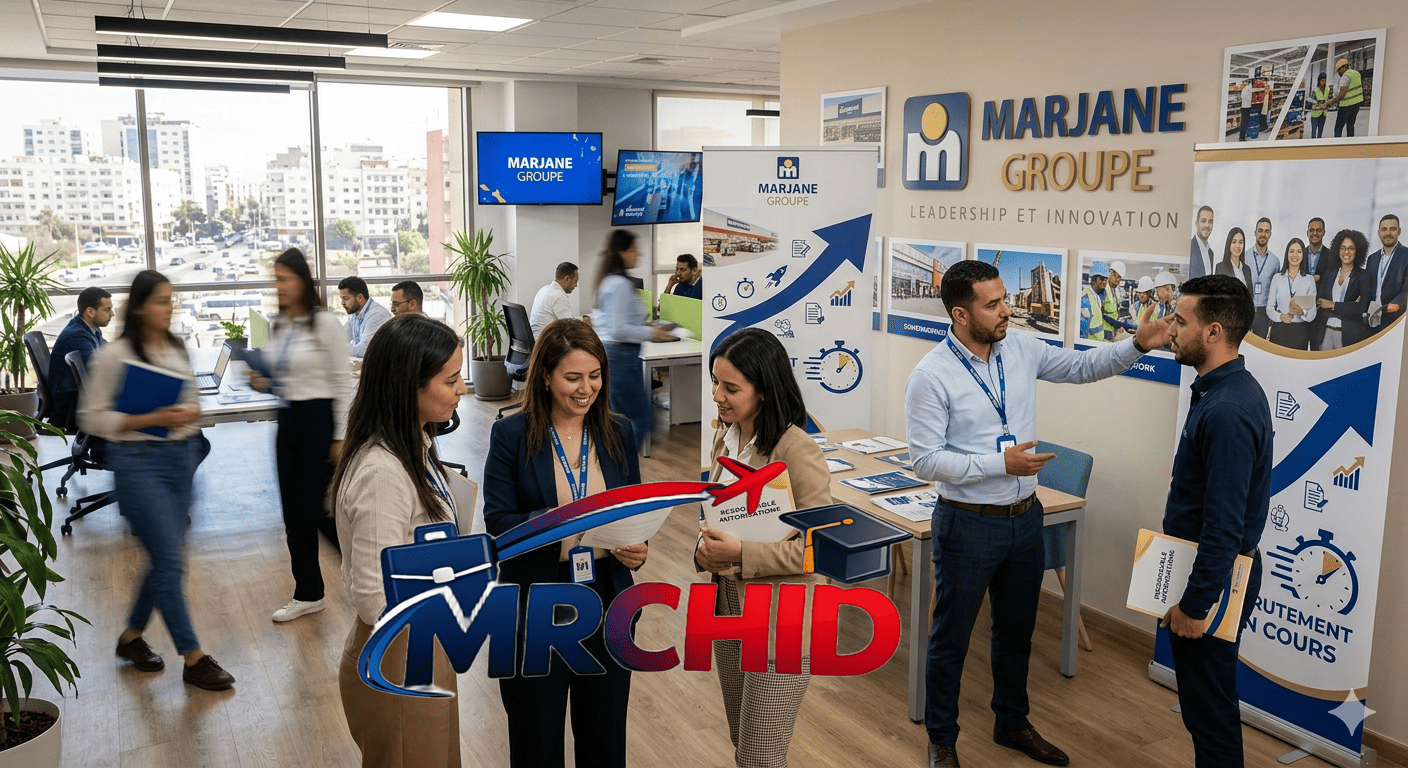 Business meeting in modern office space.شركة Marjane Groupe توظف Responsables Autorisations